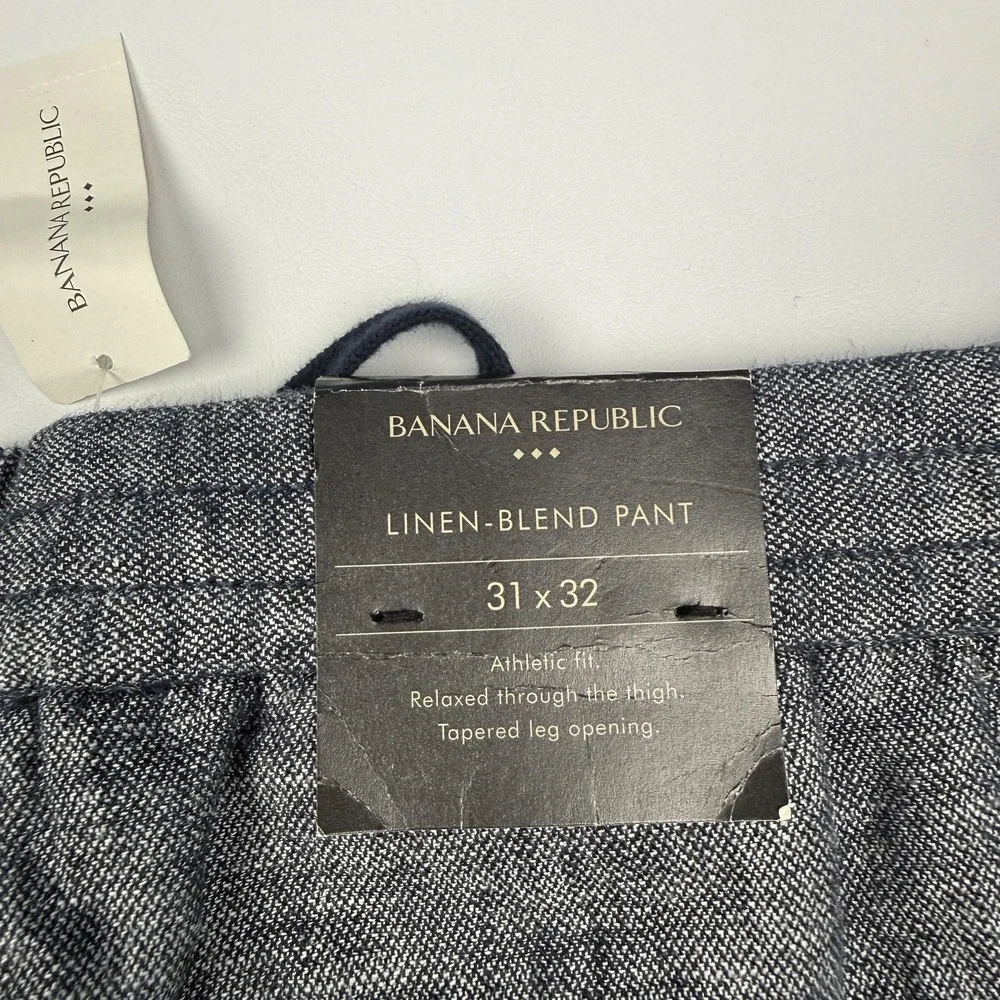 Banana Republic Pants Mens 31x32 Blue Linen Blend Athletic Fit